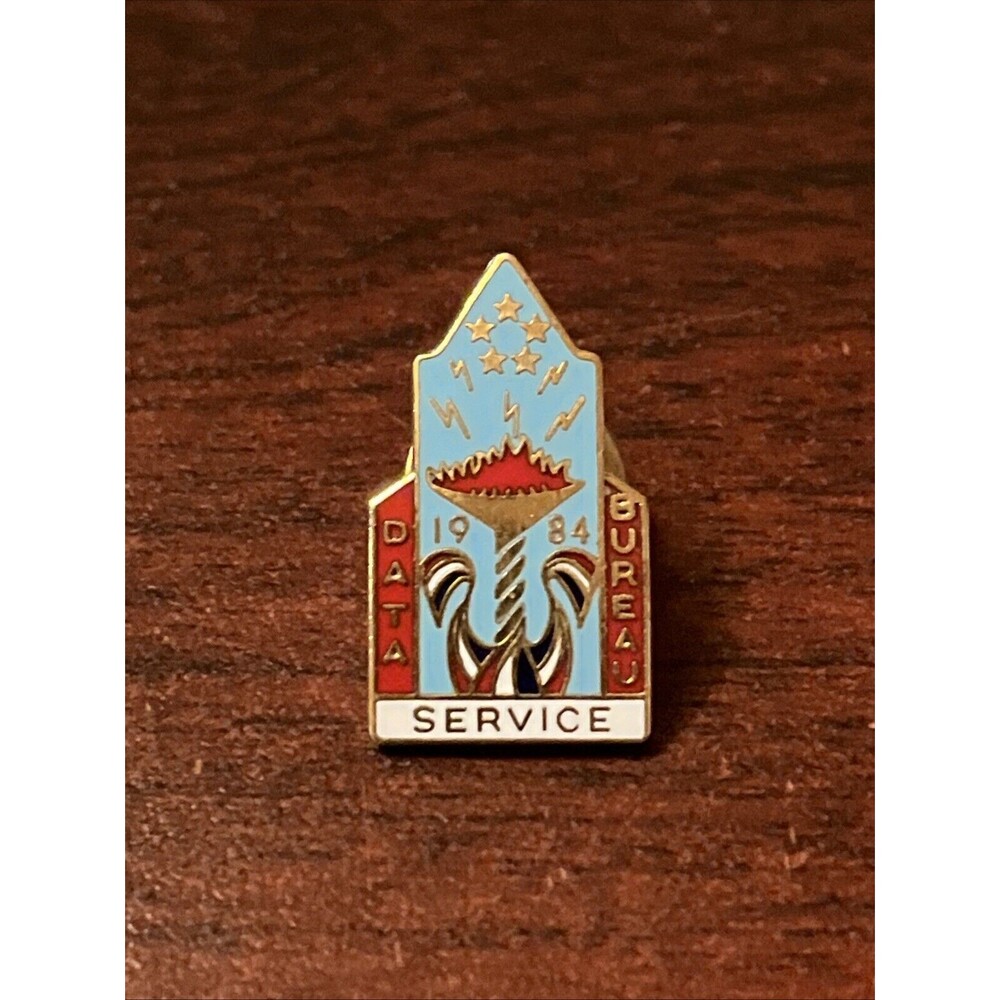 1984 Los Angeles Olympics Data‎ Service Bureau Lapel Hat Pin
